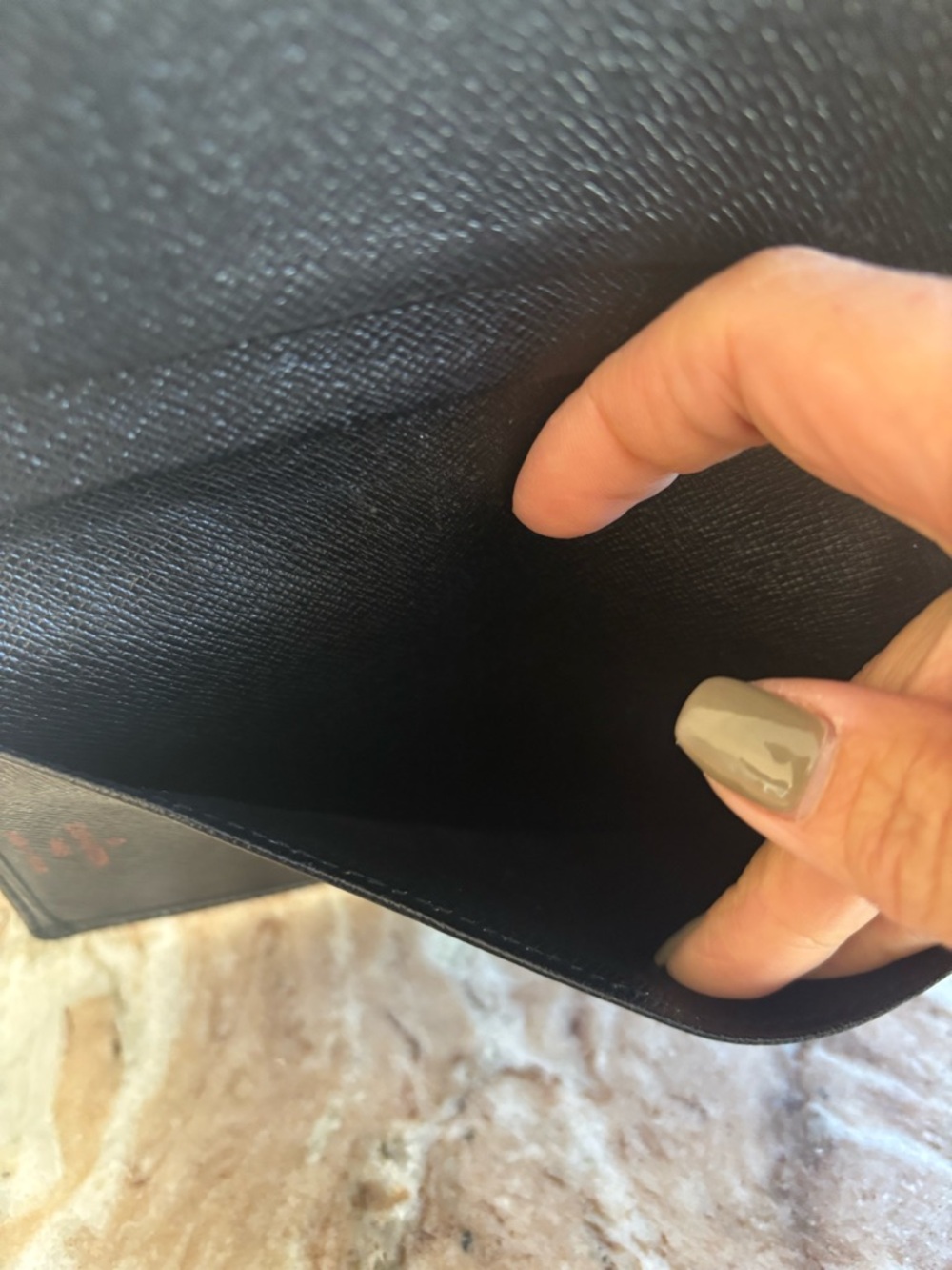 Louis Vuitton Black Epi Long Wallet Checkbook Red Stamp LV Leather Wallet - Picture 10 of 10